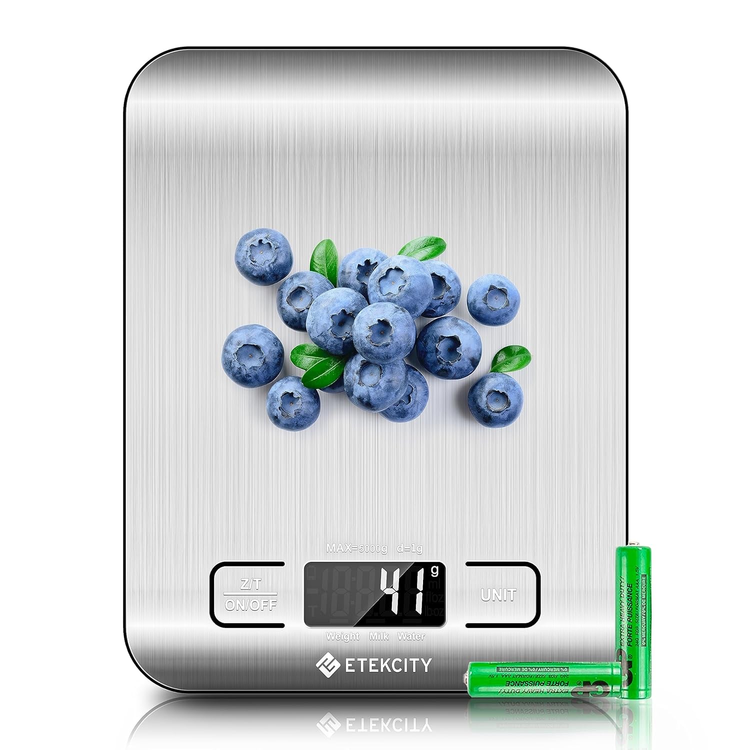 Food Kitchen Scale, Digital Grams and Ounces, 11Lb | Tare Function, Ideal for Baking, Weight Loss, Keto, Meal Prep, Packages, Liquids and Jewelry, 304 Stainless Steel